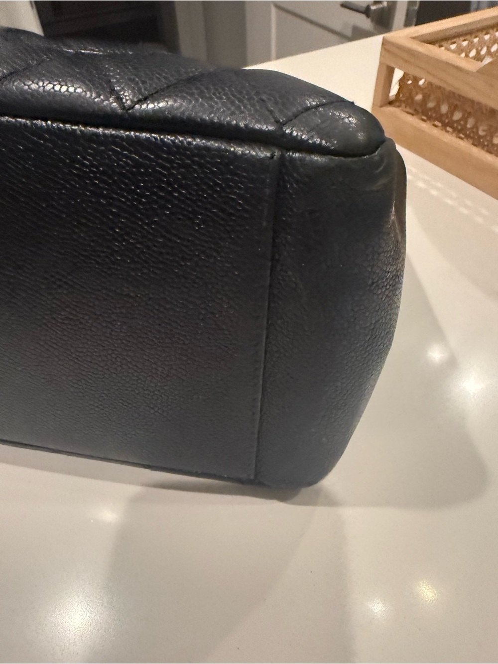 CHANEL grand shopping Tote quilted black caviar silver Chain-Strap Handles - Picture 14 of 14